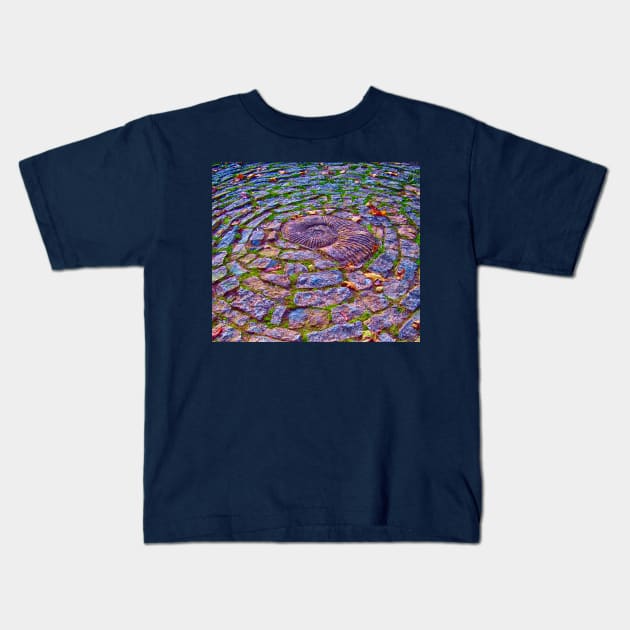 A Magical ammonite at Glastonbury Kids T-Shirt by stevepaint